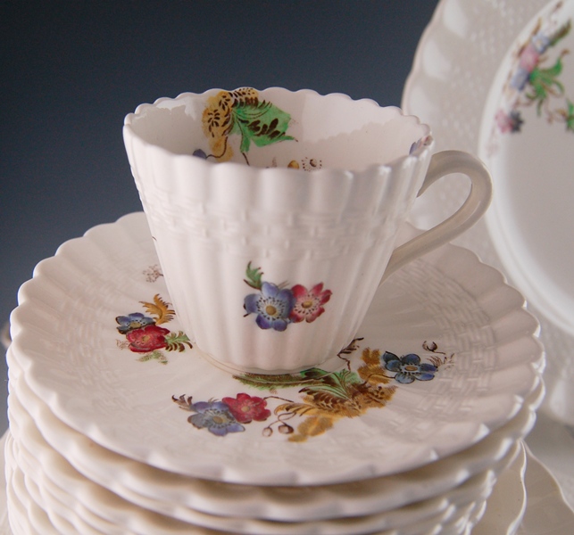 Spode Copeland China "Wicker Lane" Set of Ten