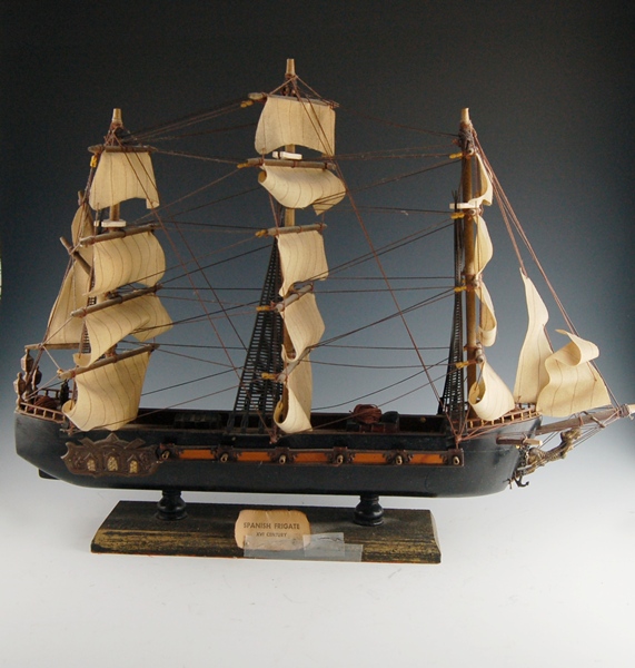 Vintage Spanish 16th Century Model of Frigate