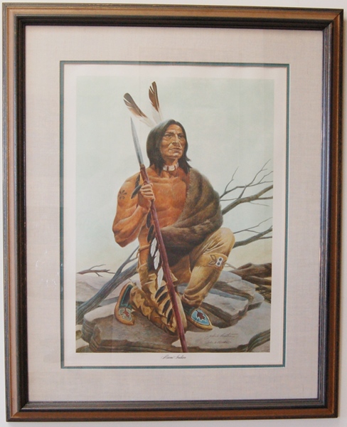 John Ruthven Signed L/E "Miami Indian" Lithograph