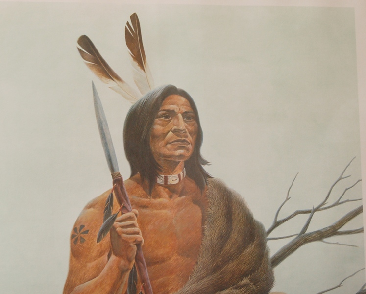 John Ruthven Signed L/E "Miami Indian" Lithograph