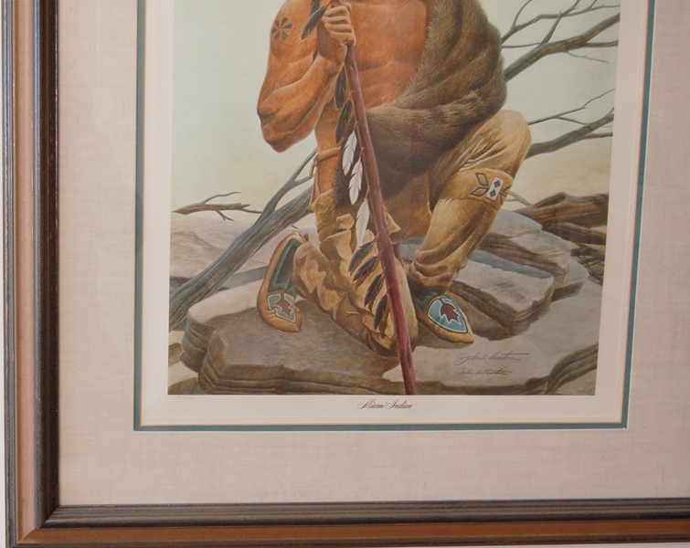 John Ruthven Signed L/E "Miami Indian" Lithograph