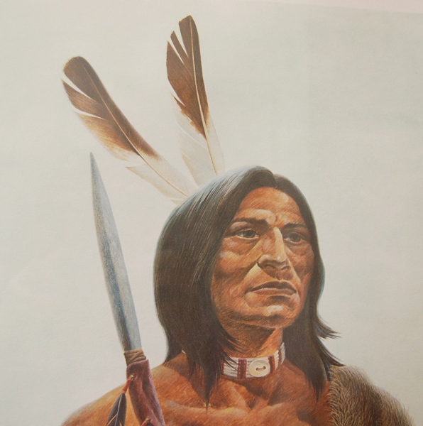 John Ruthven Signed L/E "Miami Indian" Lithograph