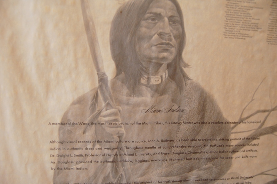 John Ruthven Signed L/E "Miami Indian" Lithograph