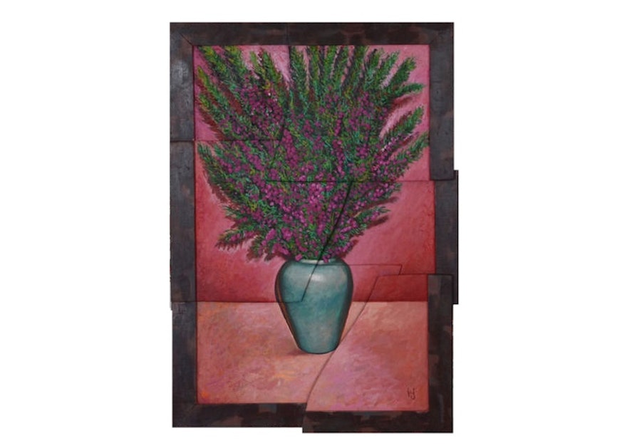 "Floral with Green Vase" Original Painting by Brian Joiner