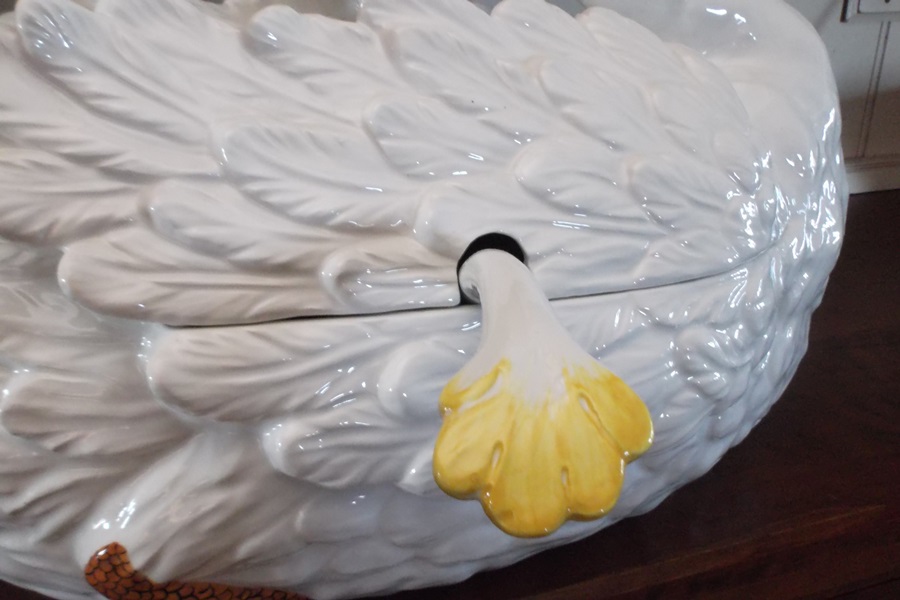 Cheslea House Port Royal Porcelain Swan Soup Tureen