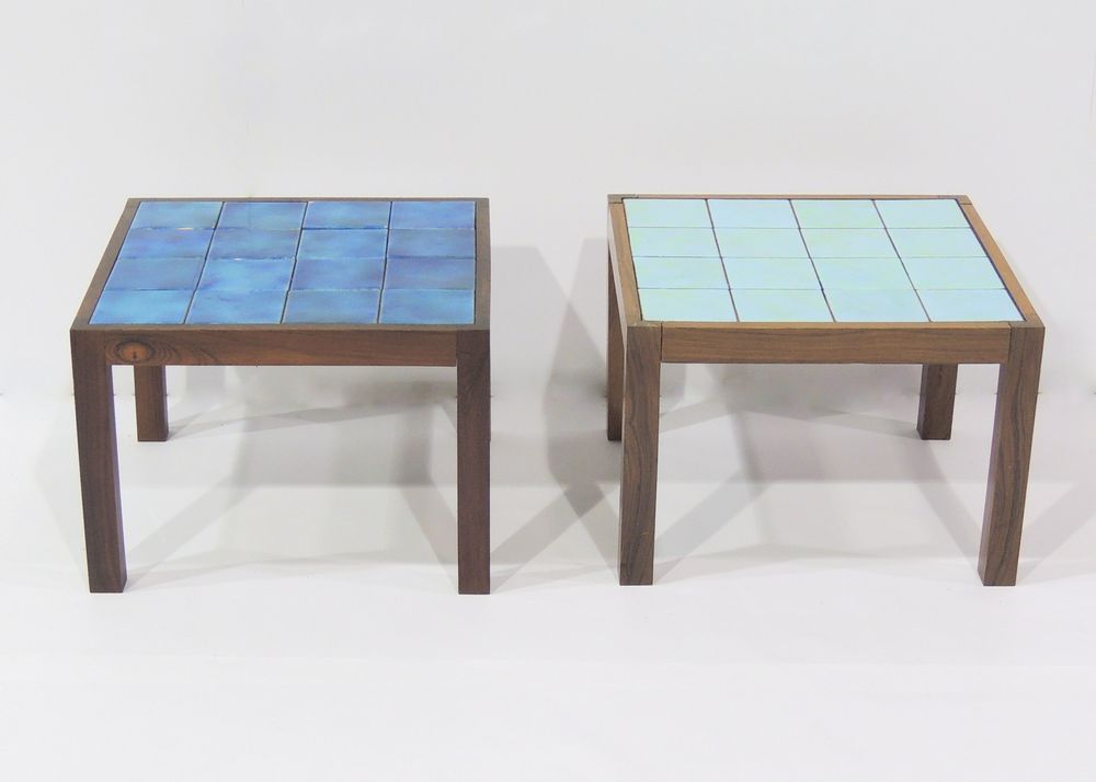 Pair of Tile Topped Side Tables