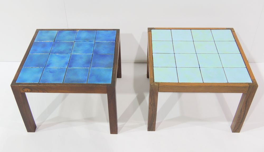 Pair of Tile Topped Side Tables