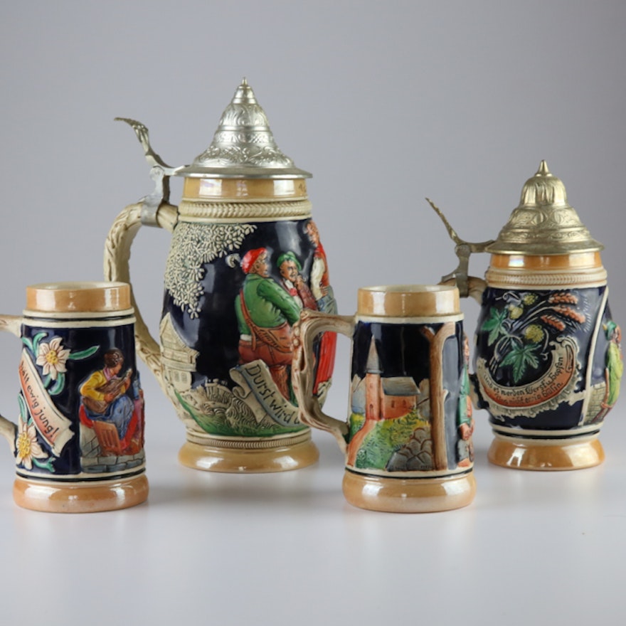 A Set of German Beer Steins