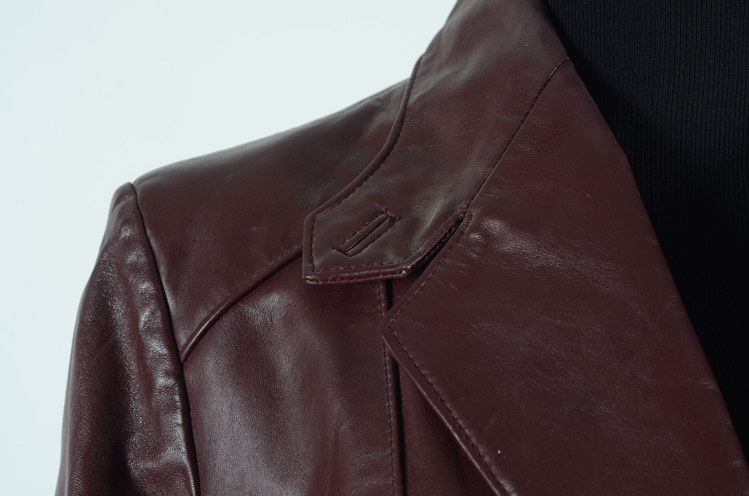 Etienne Aigner Burgundy Leather Jacket