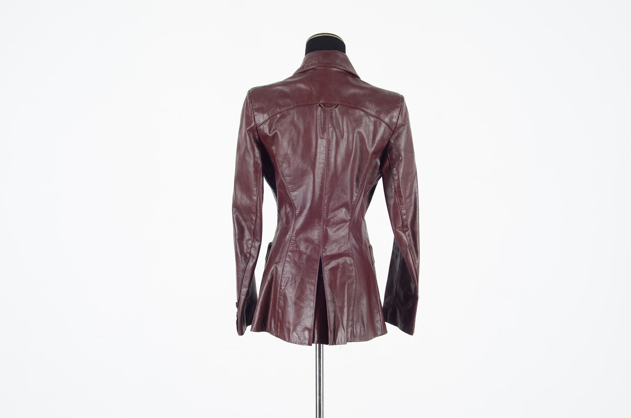 Etienne Aigner Burgundy Leather Jacket