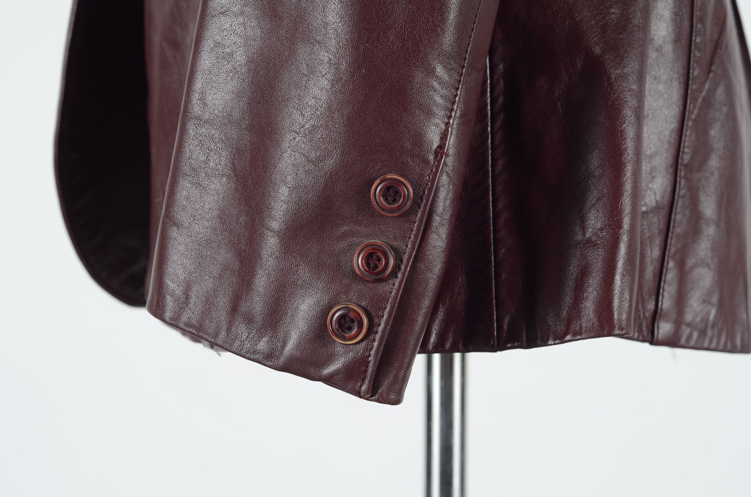 Etienne Aigner Burgundy Leather Jacket