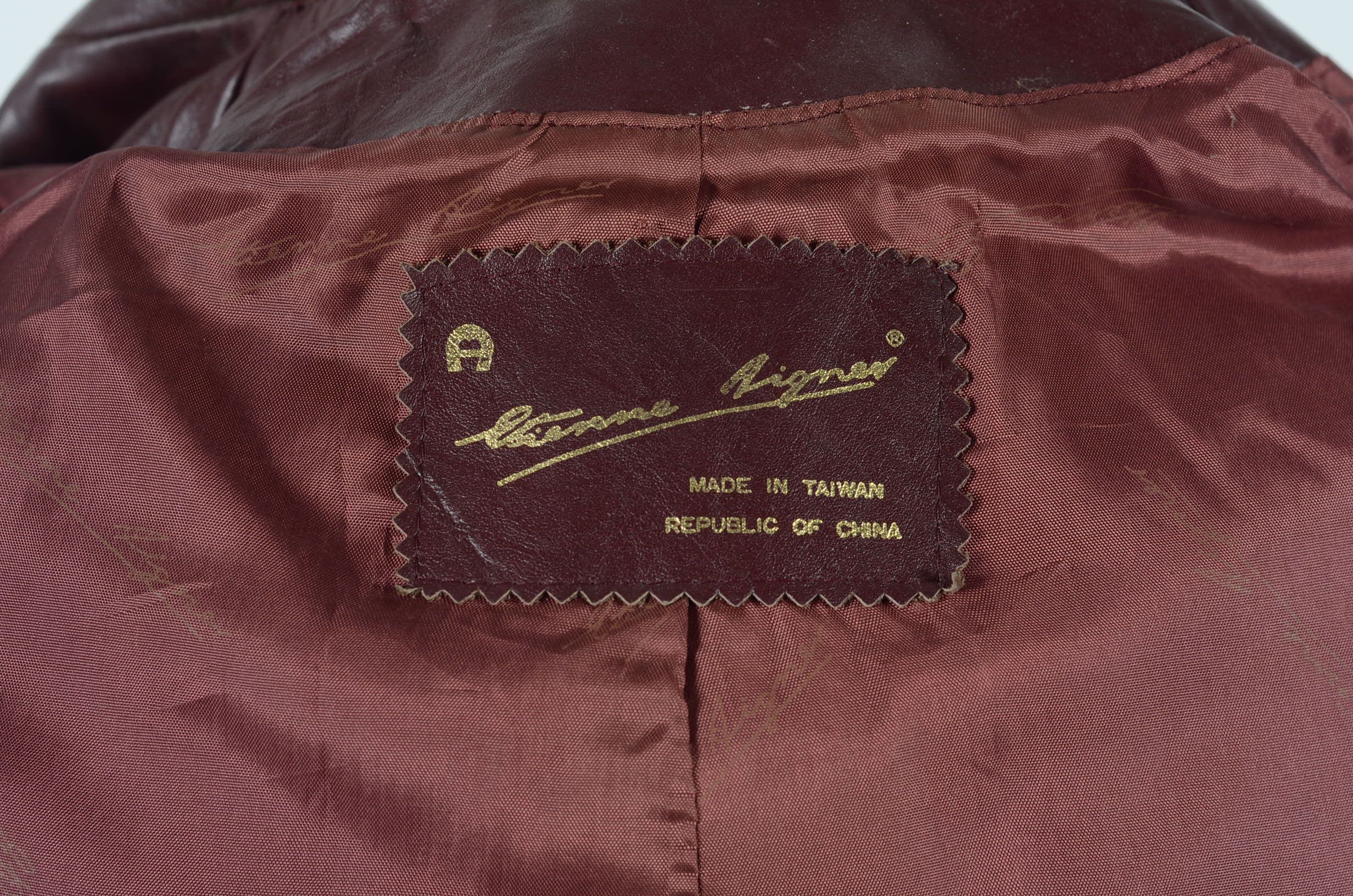Etienne Aigner Burgundy Leather Jacket