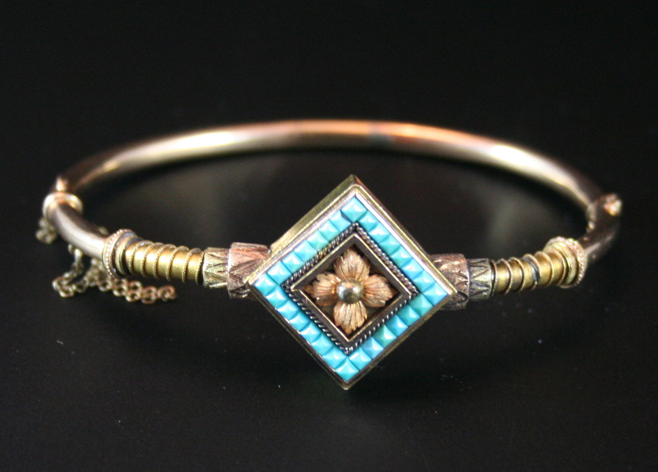 Gold Bracelet with Wrapped Gold Wire