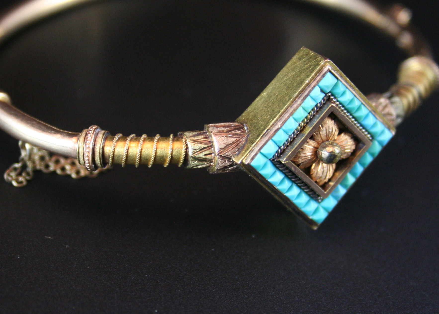 Gold Bracelet with Wrapped Gold Wire