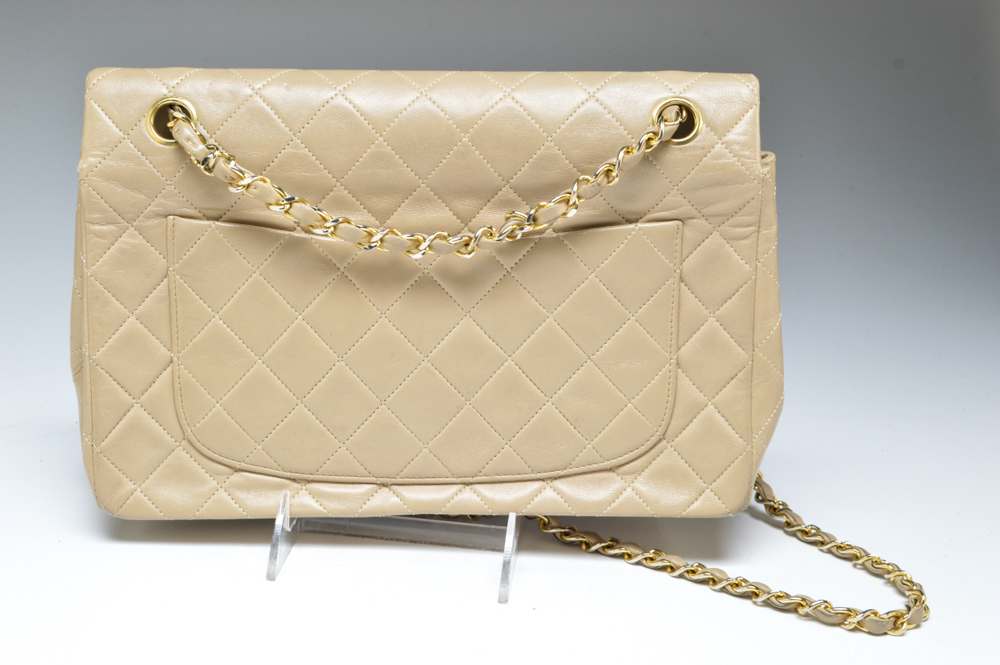 Chanel Designer Classic Flap Beige Bag