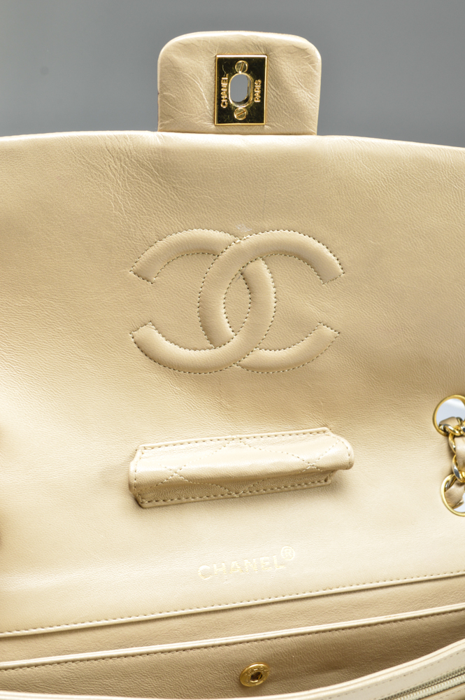 Chanel Designer Classic Flap Beige Bag
