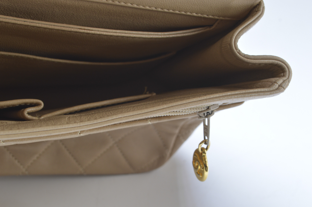 Chanel Designer Classic Flap Beige Bag