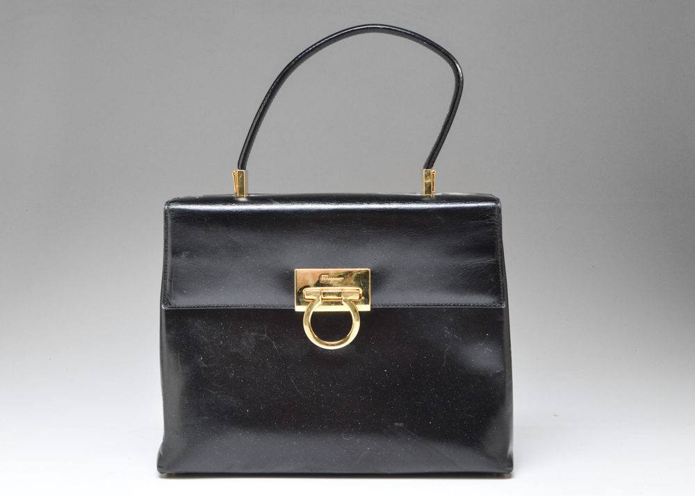 Salvatore Ferragamo Black Leather Handbag