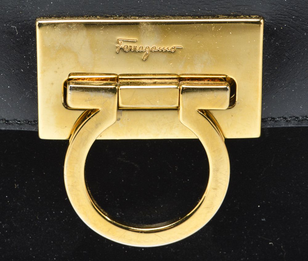 Salvatore Ferragamo Black Leather Handbag