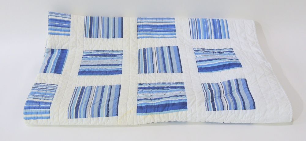 Blue and White Quilted Blanket