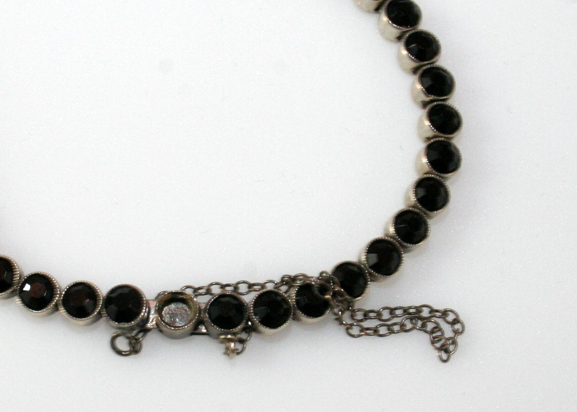 Vintage Sterling Bracelets with Faceted Onyx