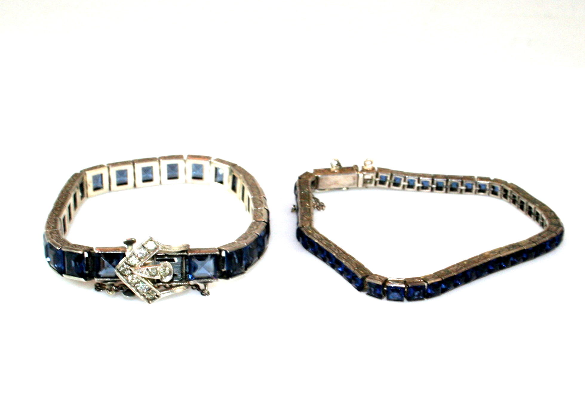 Antique Rhinestone and Faceted Glass Bracelets
