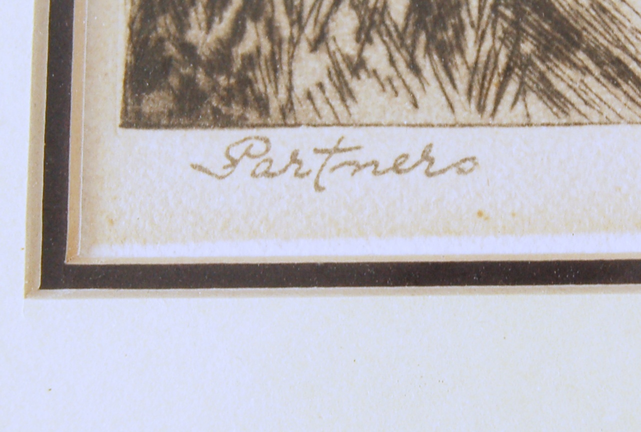 "Partners" Etching by Percival Rosseau