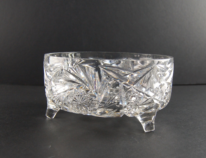 Crystal Footed Bowl with Pinwheel Motif
