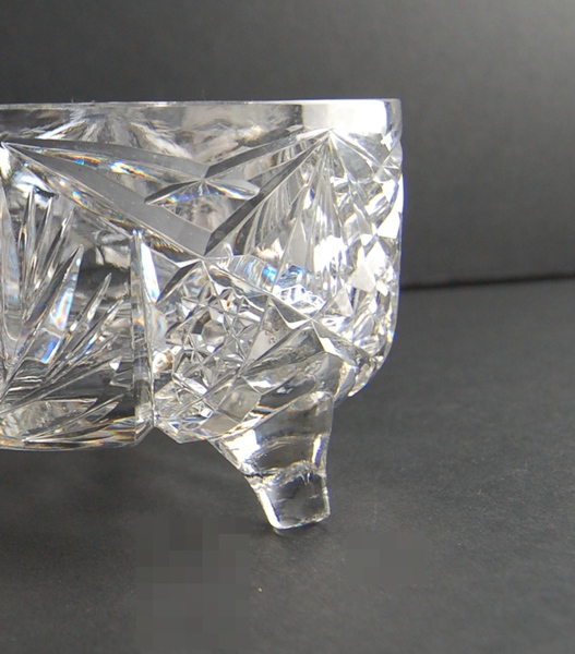 Crystal Footed Bowl with Pinwheel Motif