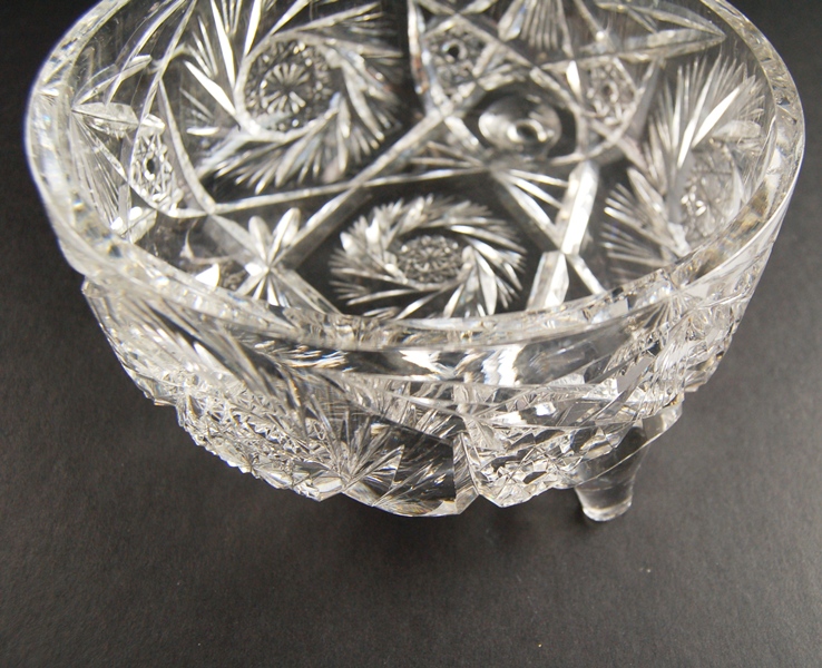 Crystal Footed Bowl with Pinwheel Motif