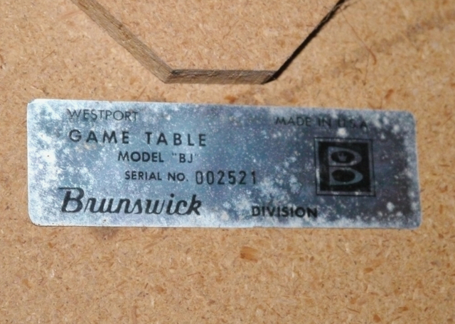 Brunswick Poker Table
