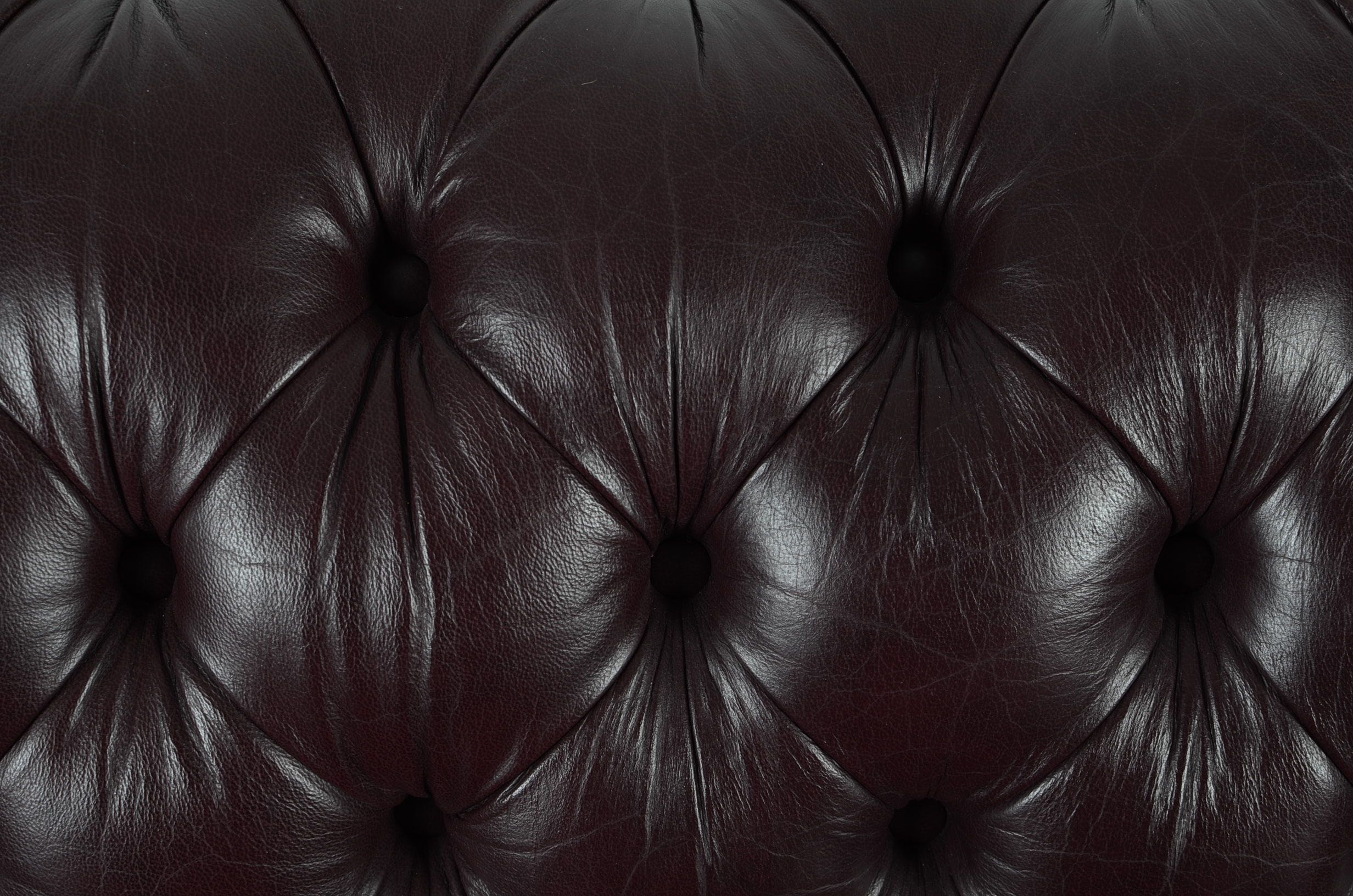 Hancock & Moore Burgundy Tufted Leather Chesterfield Sofa