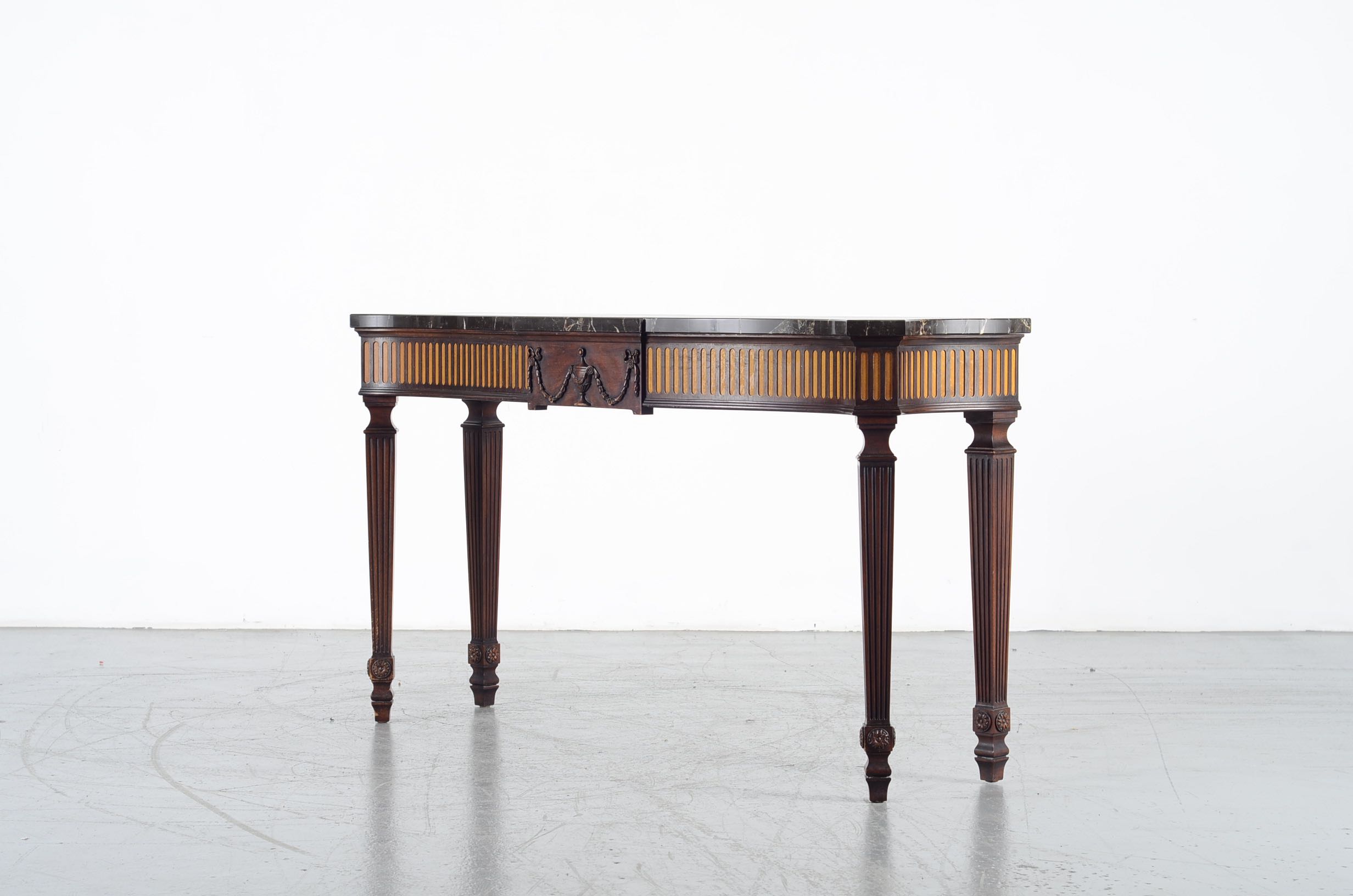 Henkel-Harris Marble Topped Mahogany Side Table
