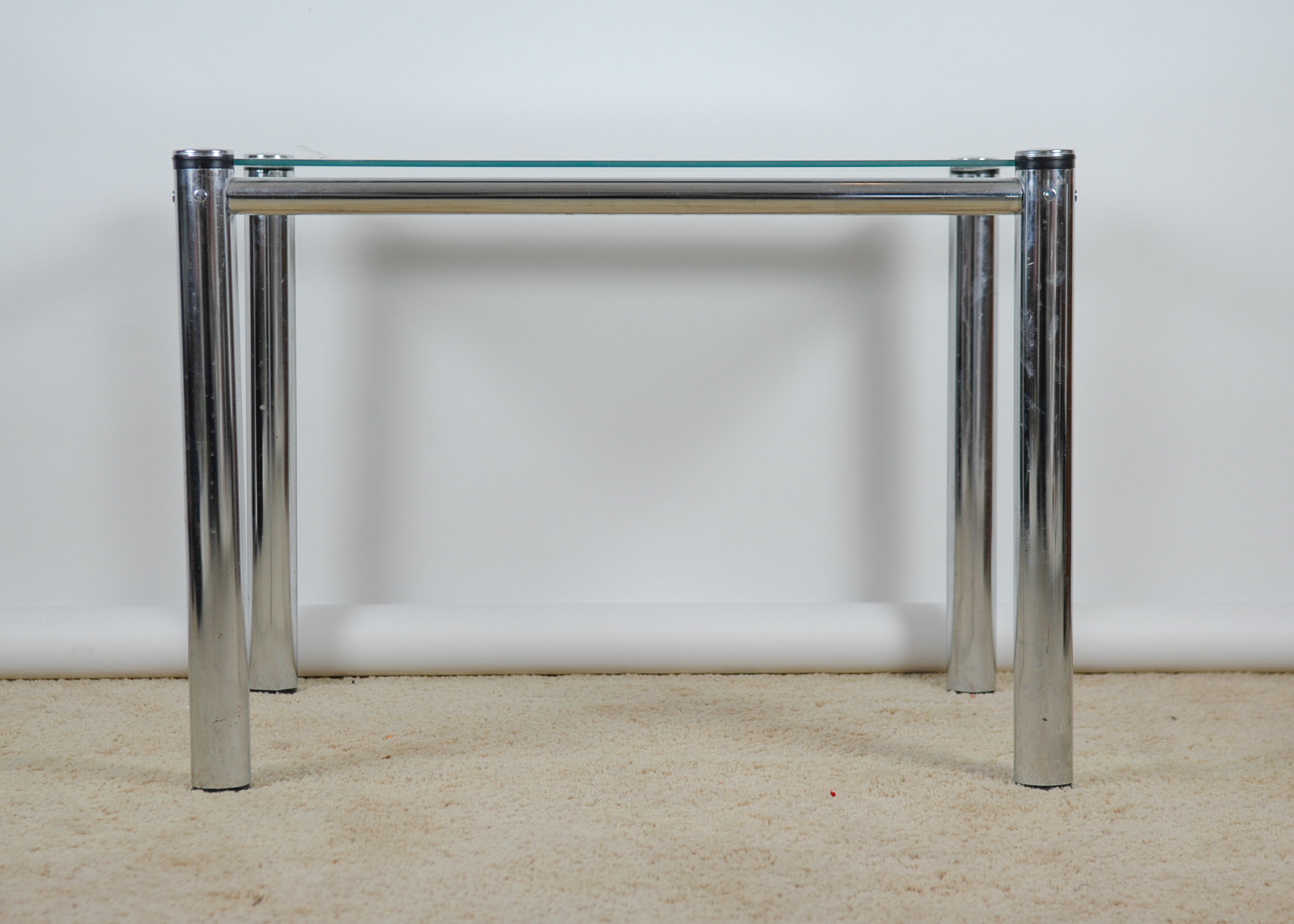 Modern Glass-Topped End Table