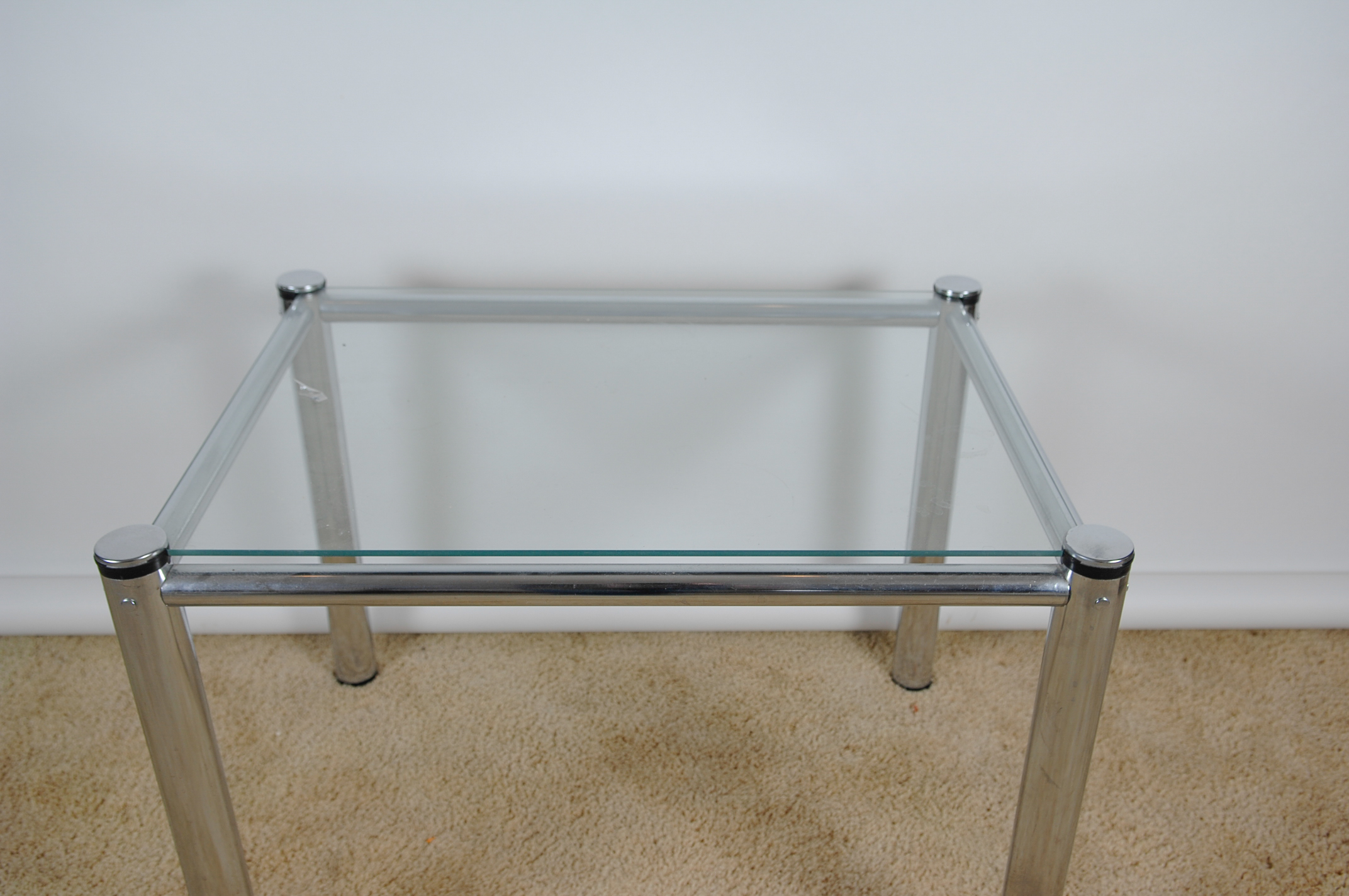 Modern Glass-Topped End Table