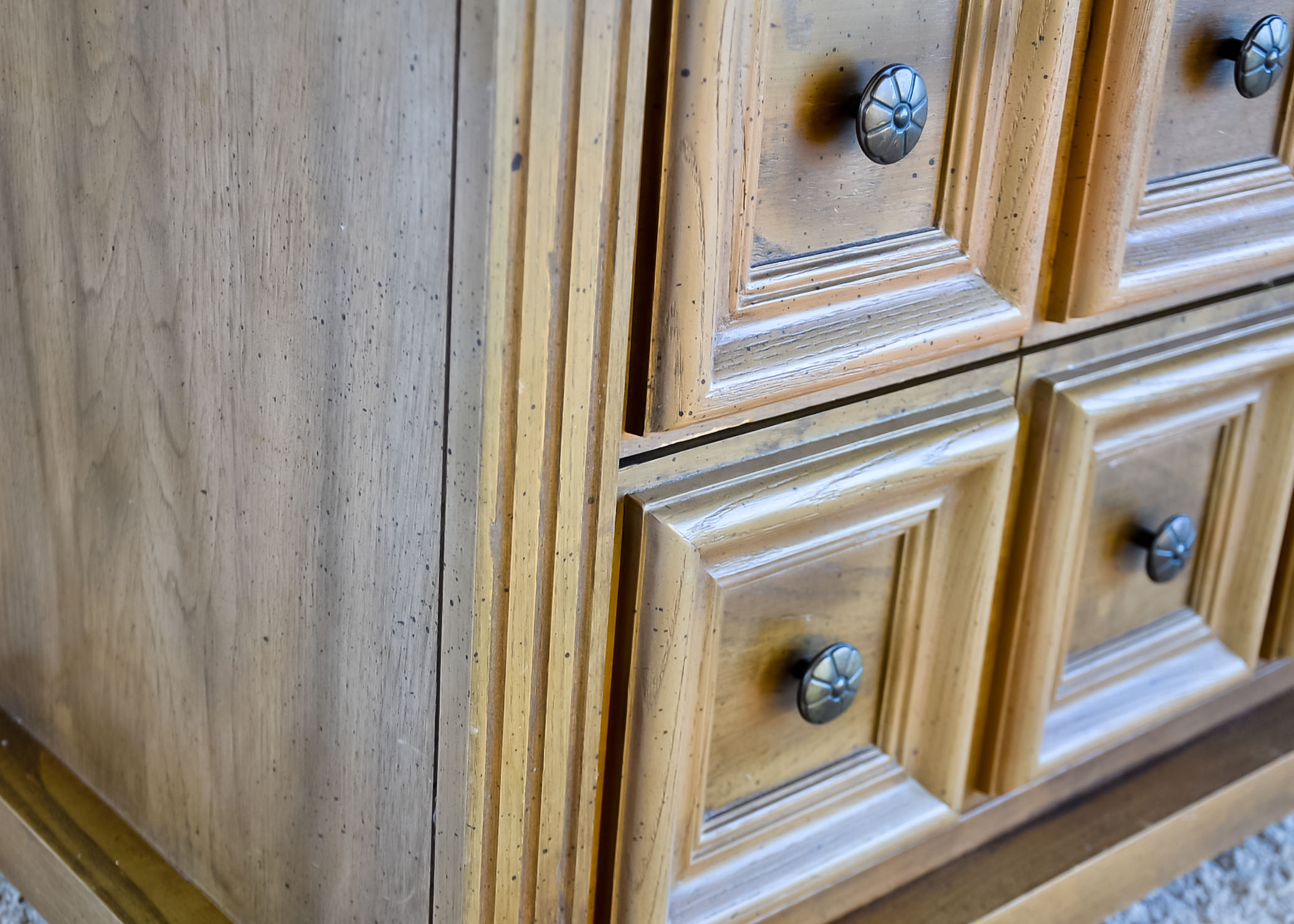 Wooden Nightstand with Drawers
