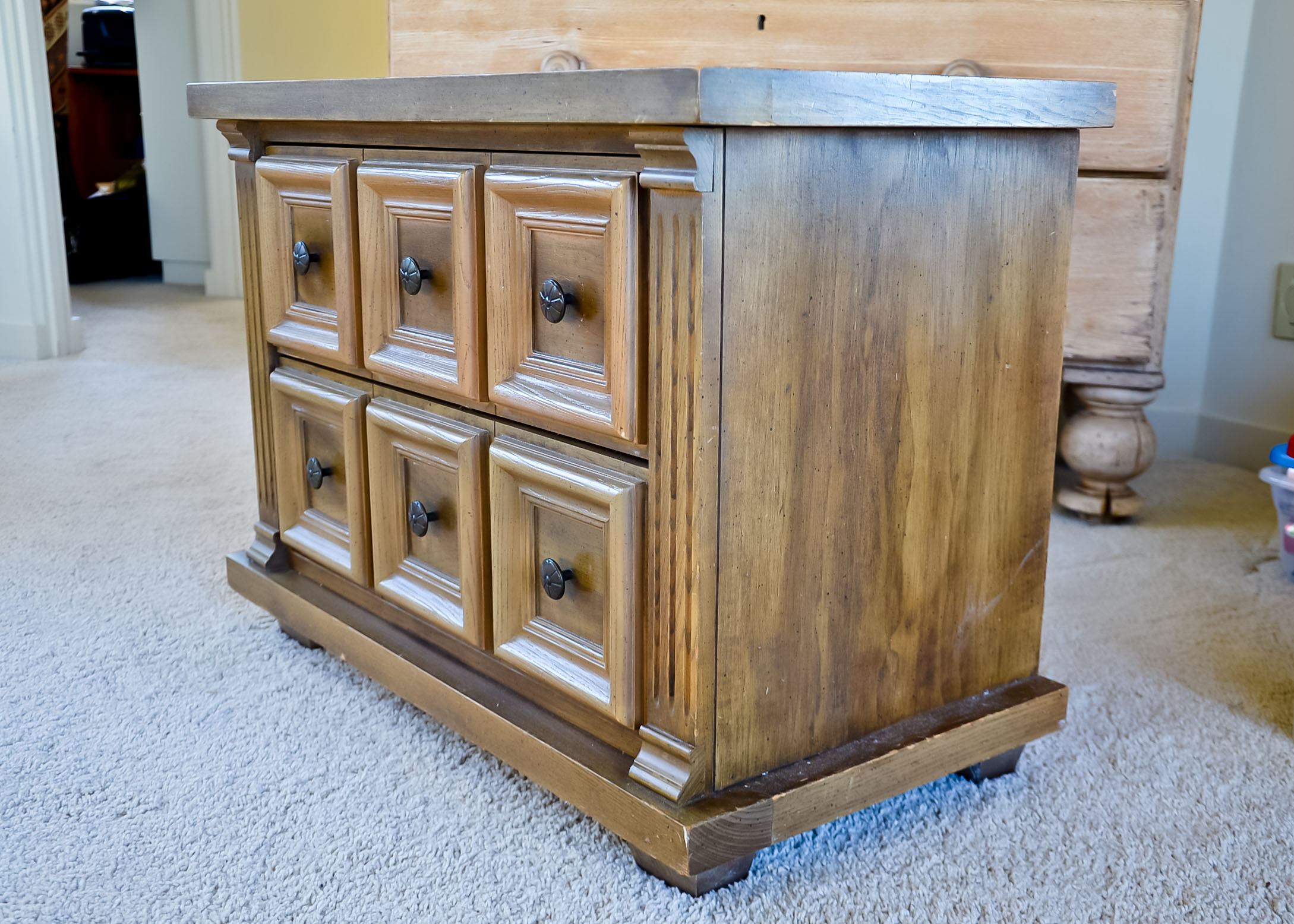 Wooden Nightstand with Drawers