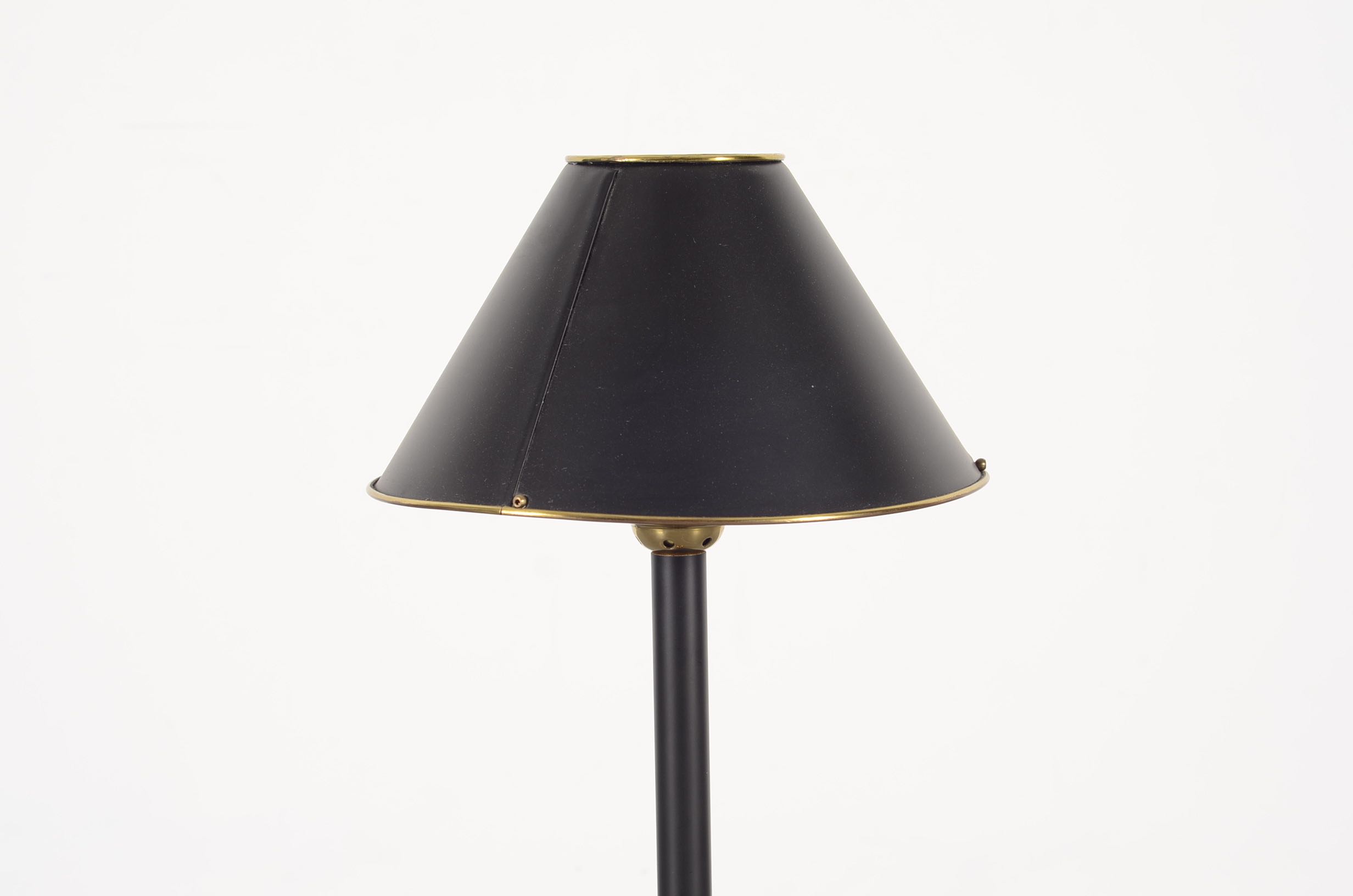 Pair of Stiffel Black and Brass Buffet Lamps