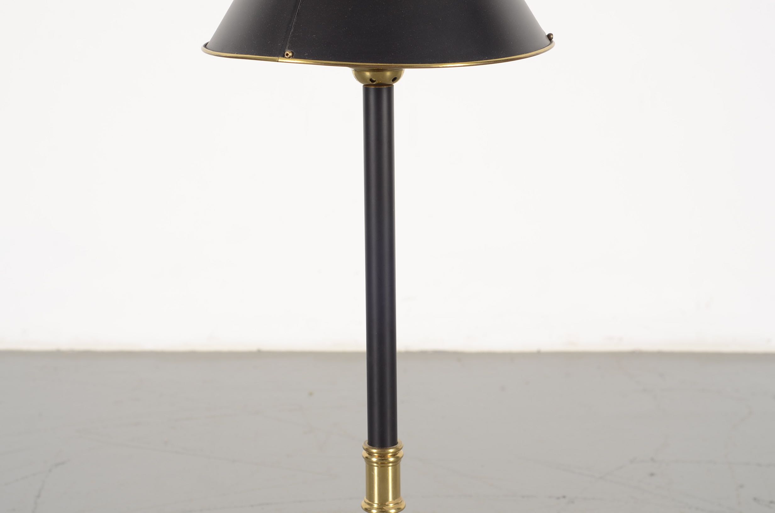 Pair of Stiffel Black and Brass Buffet Lamps