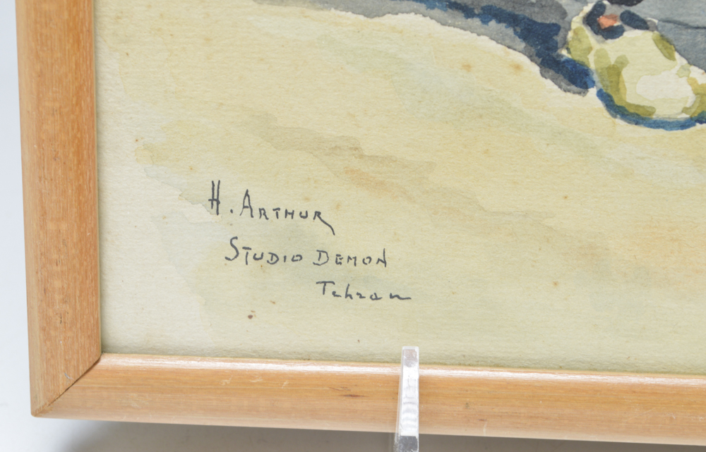 Original Iranian Watercolor Circa 1950