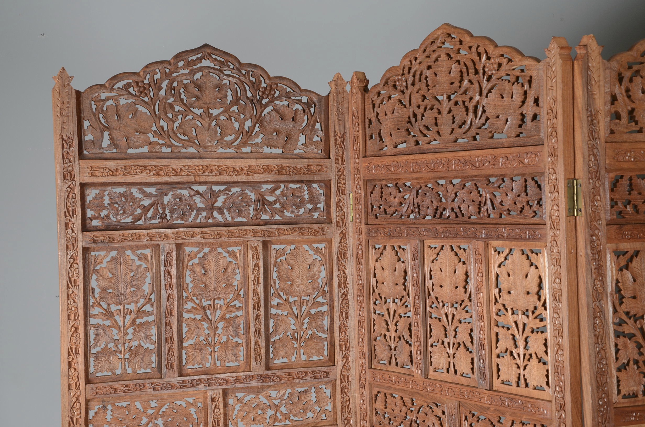 Large Hand-Carved Indian Sheesham Wood Screen