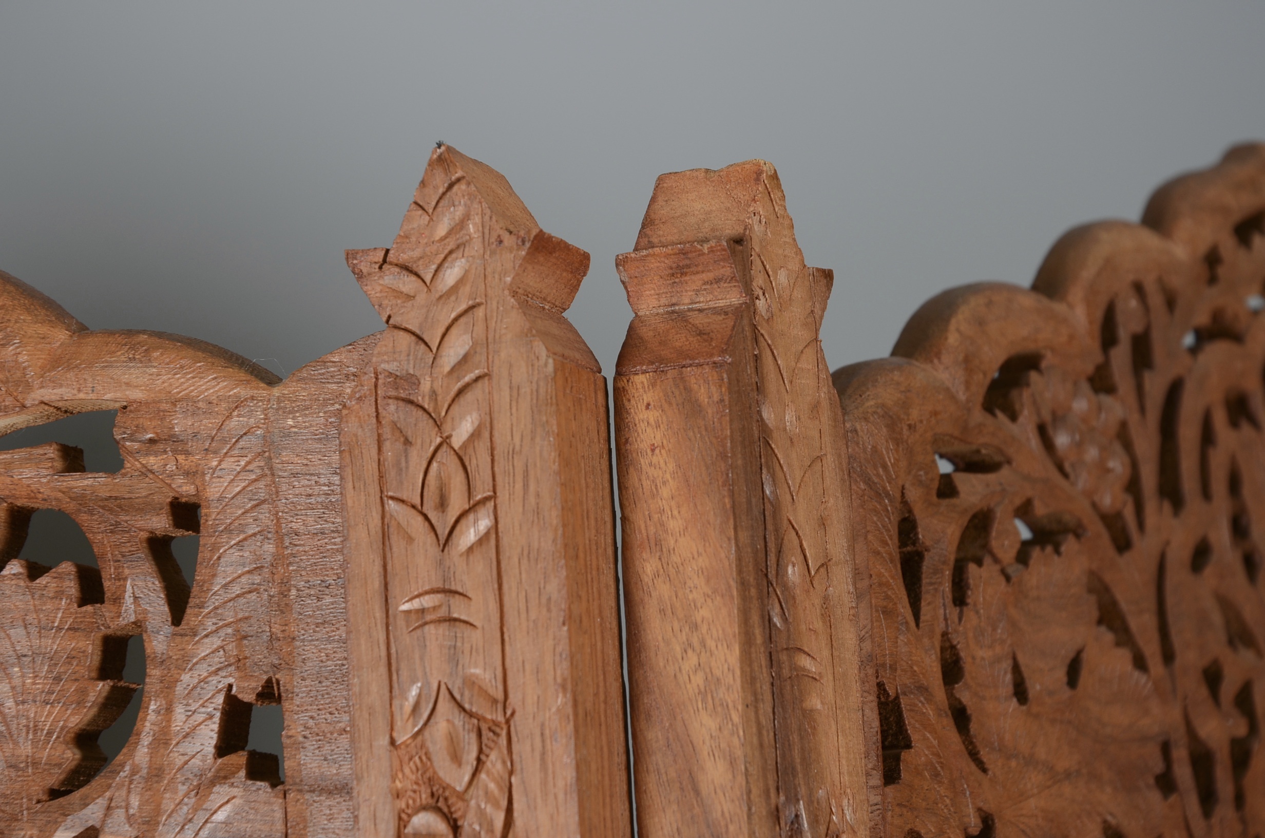 Large Hand-Carved Indian Sheesham Wood Screen