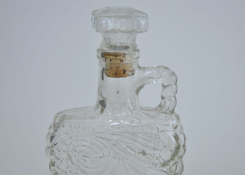 Blenko Glass Vase, Ceramic Pitcher and Cups and an Antique Bottle