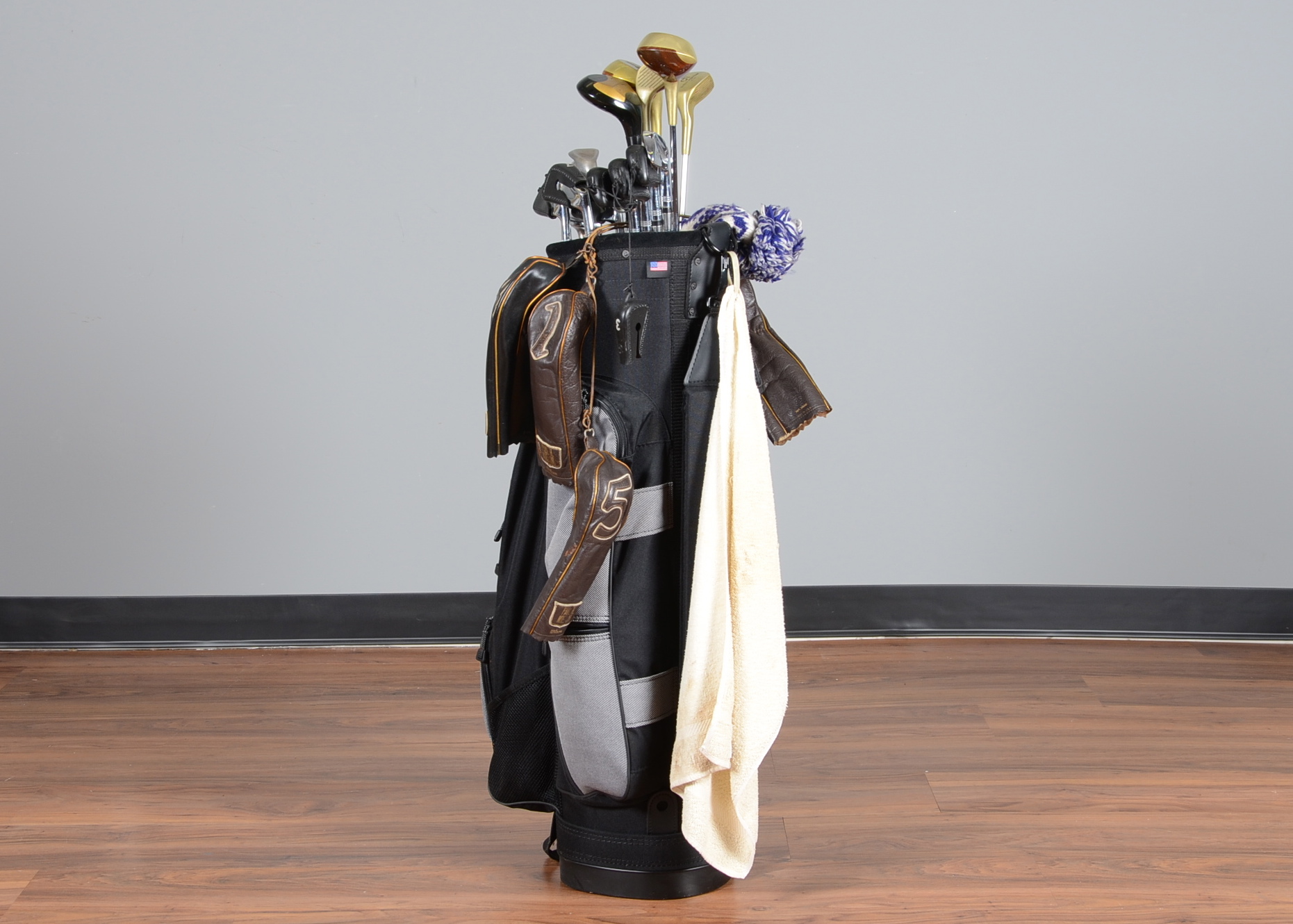 Vintage Golf Clubs and Nylon Bag