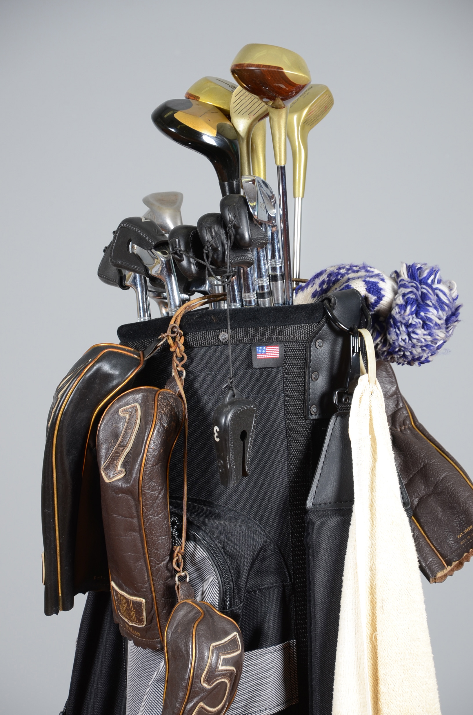 Vintage Golf Clubs and Nylon Bag