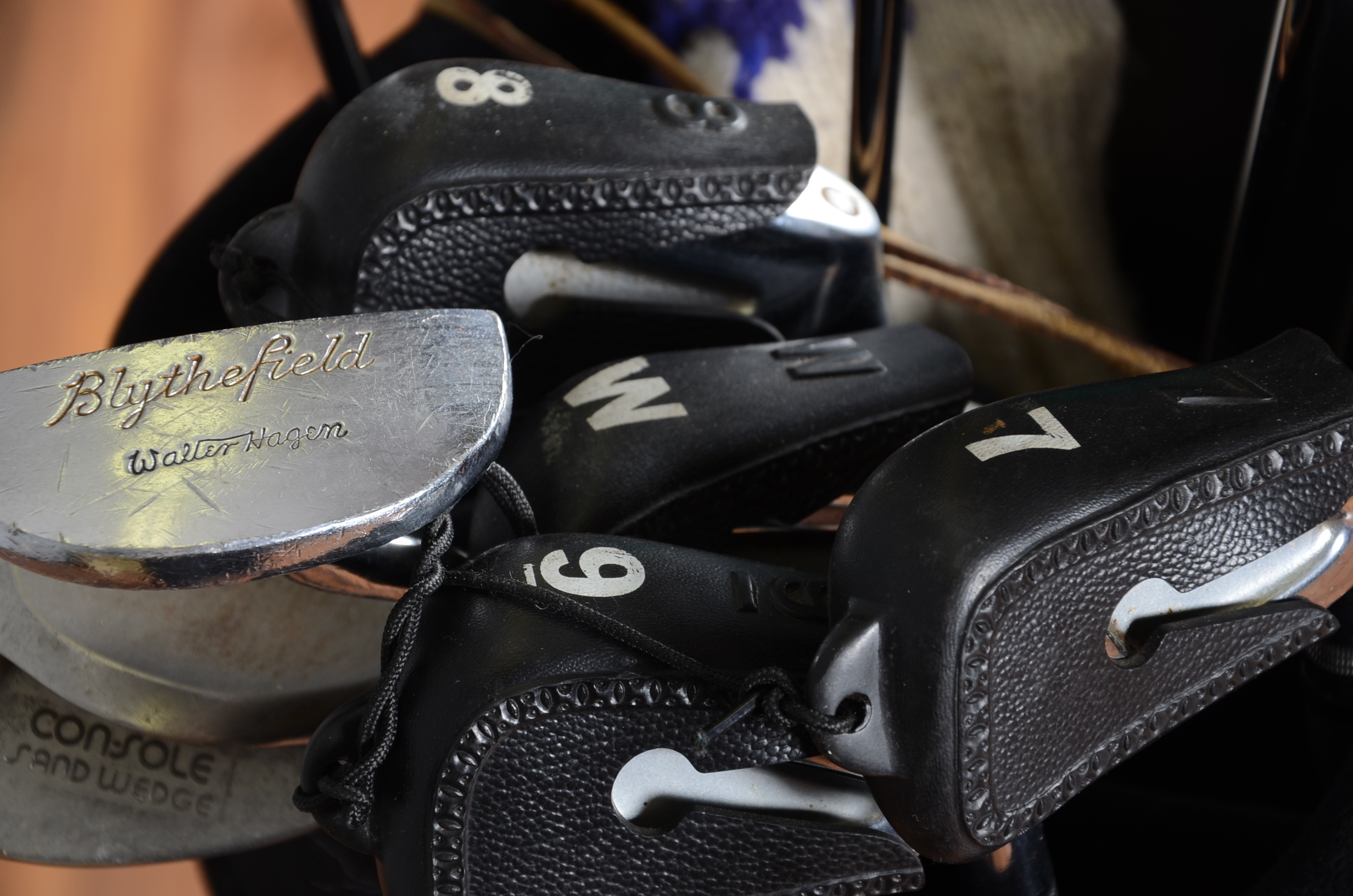 Vintage Golf Clubs and Nylon Bag