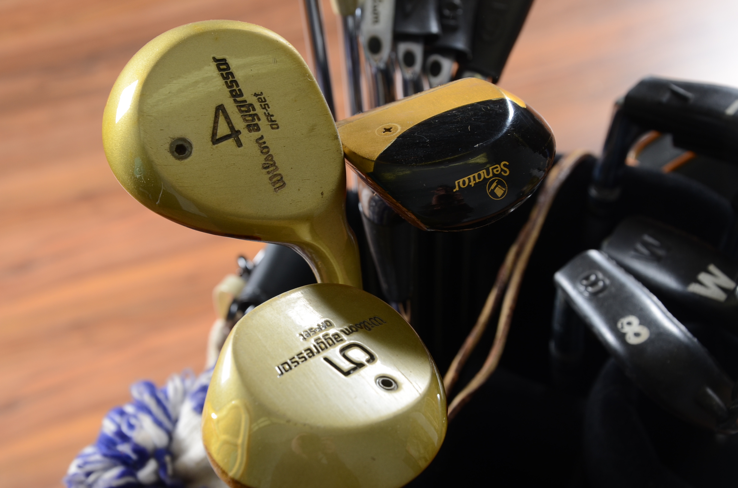 Vintage Golf Clubs and Nylon Bag
