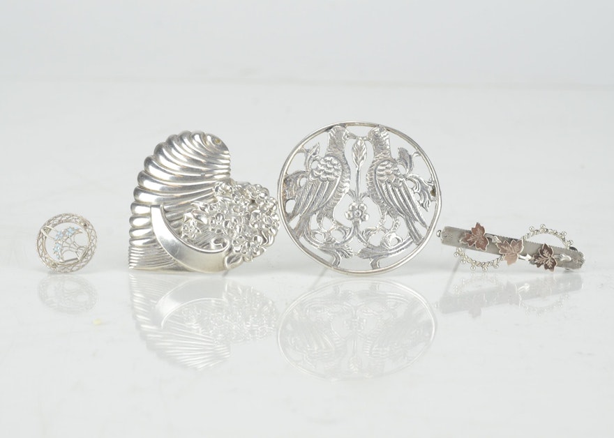 TRUART Sterling and Other Vintage Brooches