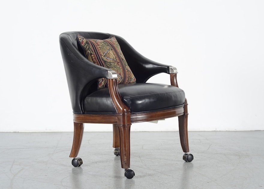 Thomasville Black Leather Chair