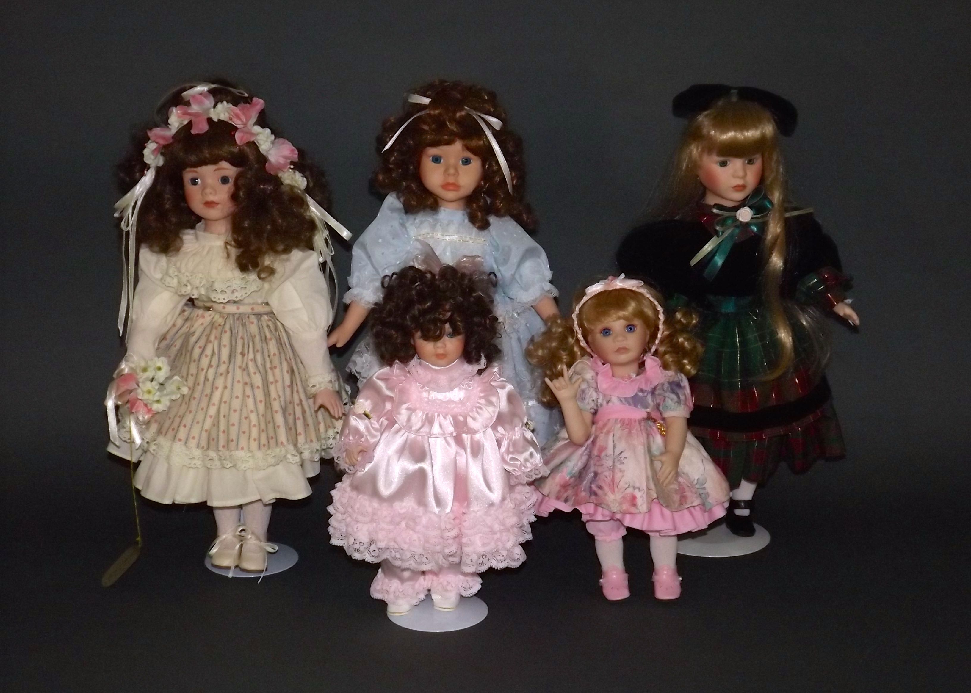 Porcelain Dolls in Victorian and Modern Attire